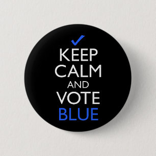 Keep Calm And Vote Blue 6 Cm Round Badge