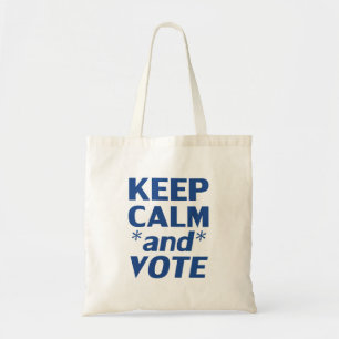 keep calm and vote blue modern typography democrat tote bag