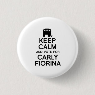 Keep Calm and Vote for Carly Fiorina 3 Cm Round Badge