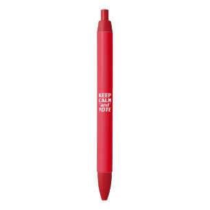 Keep calm and vote modern typography white and red black ink pen