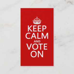 Keep Calm and Vote On Business Card