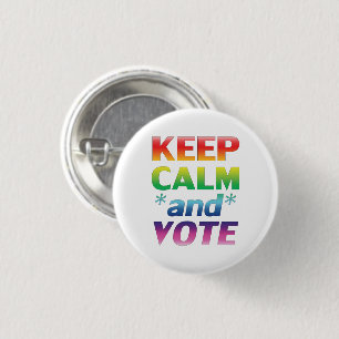 "keep calm and vote" Pride rainbow lgbtq 3 Cm Round Badge