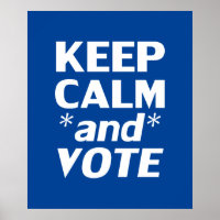 "Keep Calm and Vote" white, blue