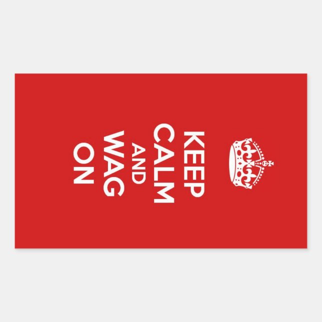 Keep Calm and Wag On Rectangular Sticker (Front)