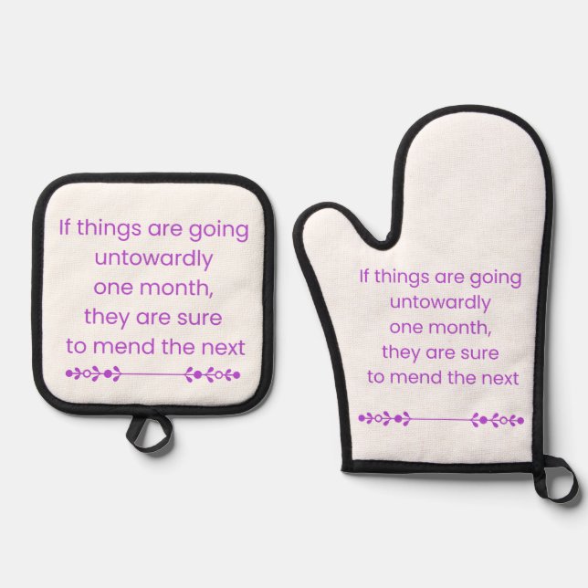 Keep Calm and Wait till next month Oven Mitt & Pot Holder Set (Front)