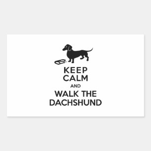 Keep Calm and Walk the Dachshund - Cute Doxie Rectangular Sticker