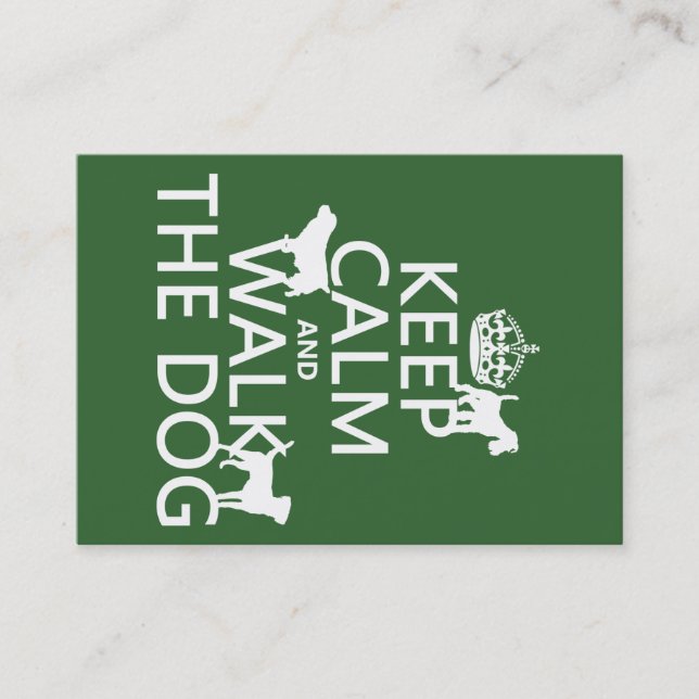 Keep Calm and Walk The Dog - all colours Business Card (Front)