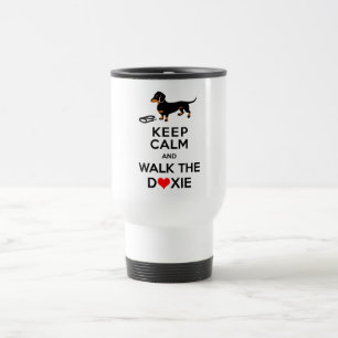 Keep Calm and Walk the Doxie - Cute Dachshund Travel Mug