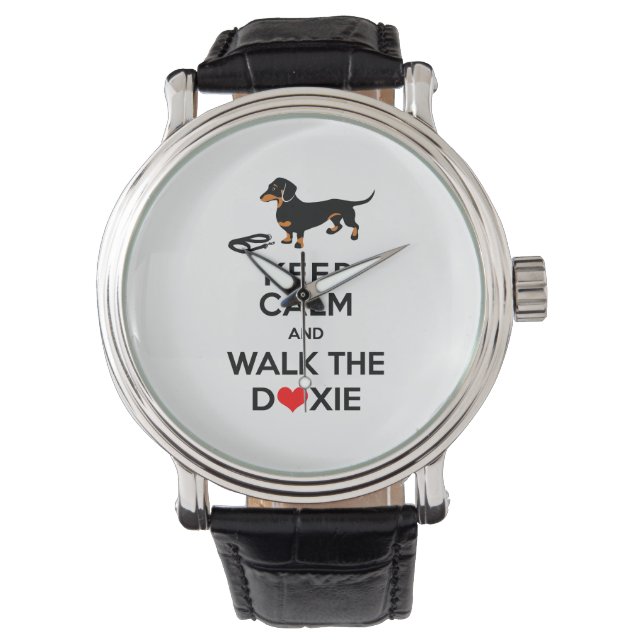 Keep Calm and Walk the Doxie - Cute Dachshund Watch (Front)