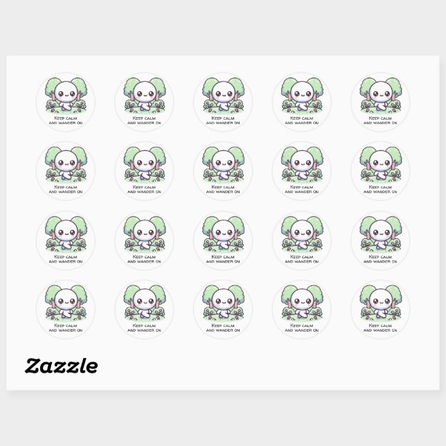 Keep calm and wander on classic round sticker (Sheet)