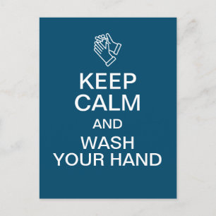Keep Calm and Wash Your Hand Postcard