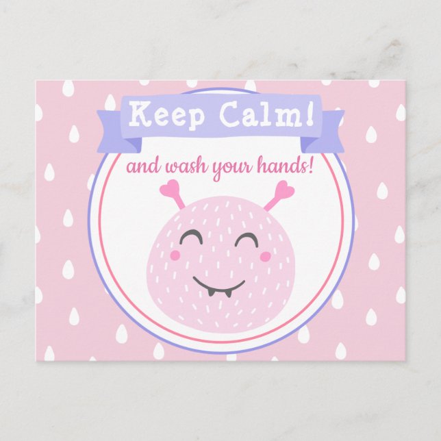 Keep Calm and wash your hands! Stop Corona Virus Postcard (Front)