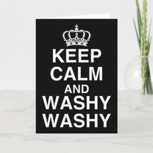 Keep Calm And Washy Washy Funny Cruise Ship Novelt Card