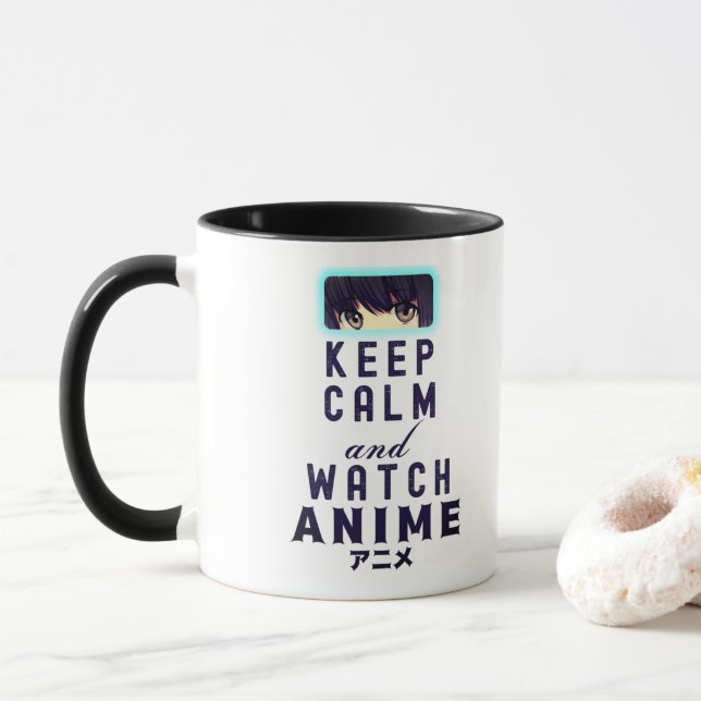 Keep Calm and Watch Anime  Mug (With Donut)