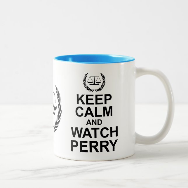 Keep Calm and Watch Perry Legal Humour Two-Tone Coffee Mug (Right)