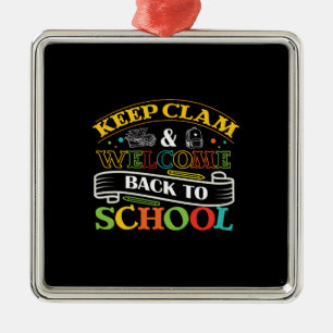 Keep Calm And Welcome Back To School Metal Tree Decoration