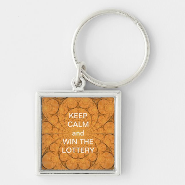 KEEP CALM and WIN THE LOTTERY COPPER PAISLEY Key Ring (Front)
