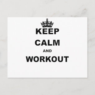 KEEP CALM AND WORKOUT POSTCARD