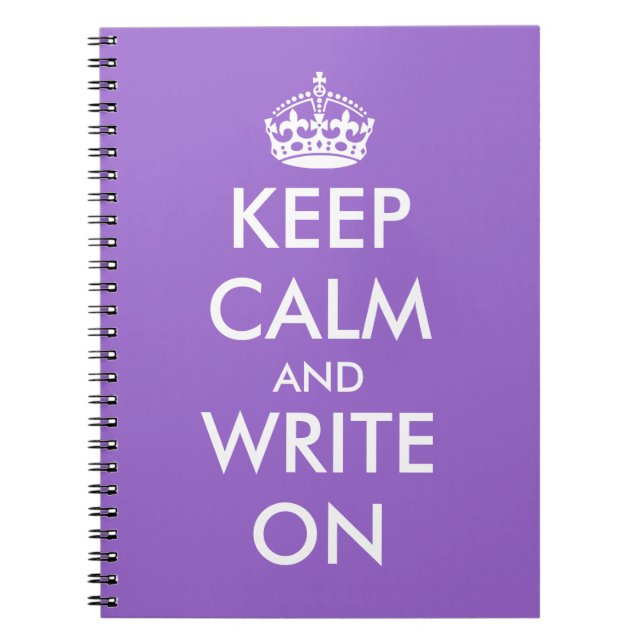 Keep calm and write on notebook | Customisable (Front)