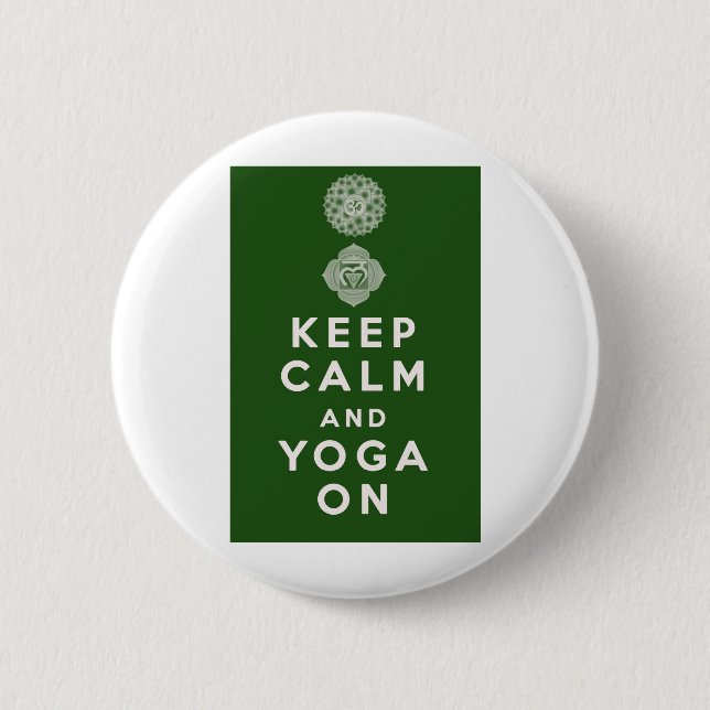 Keep Calm and Yoga On 6 Cm Round Badge (Front)
