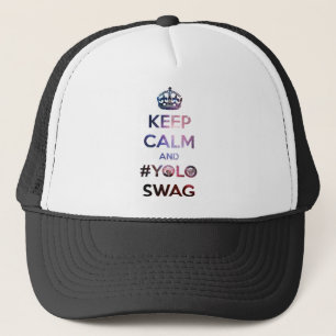 Keep calm and #yoloswag trucker hat