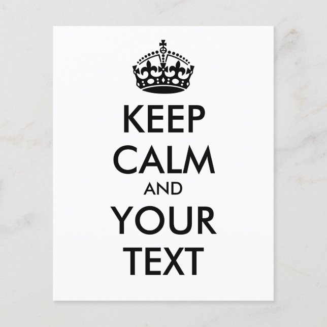 KEEP CALM and YOUR TEXT - black (Front)