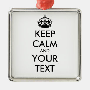 KEEP CALM and YOUR TEXT - black Metal Tree Decoration