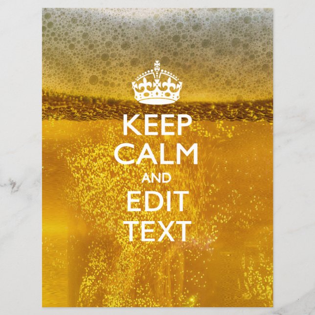 Keep Calm And Your Text for some Beer Flyer (Front)