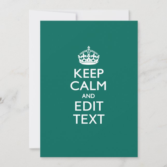 Keep Calm And Your Text on Accent Turquoise (Front)