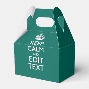 Keep Calm And Your Text on Accent Turquoise Favour Box