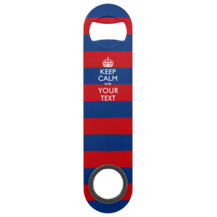 KEEP CALM AND Your Text on Blue Stripes