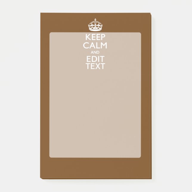 Keep Calm And Your Text on Brown Post-it Notes (Front)