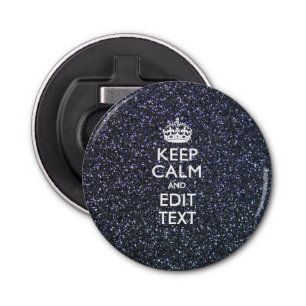 Keep Calm and Your Text on Midnight Decor Bottle Opener
