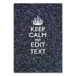 Keep Calm and Your Text on Midnight decor Table Number