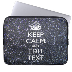 Keep Calm and Your Text on Midnight Style Laptop Sleeve