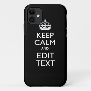 KEEP CALM AND Your Text on Solid Black Case-Mate iPhone Case
