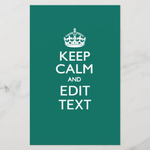 Keep Calm And Your Text on Teal Green Turquoise Flyer