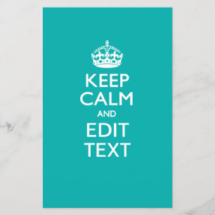 Keep Calm And Your Text Peacock Turquoise Accent Flyer