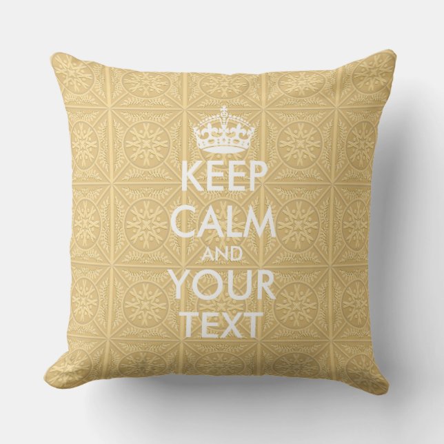 KEEP CALM and YOUR TEXT - personalised text Cushion (Front)