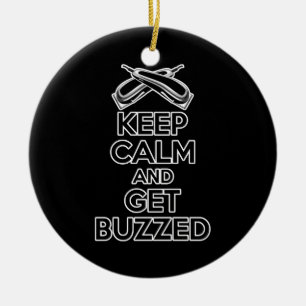 Keep Calm: Barber Humour Ceramic Tree Decoration