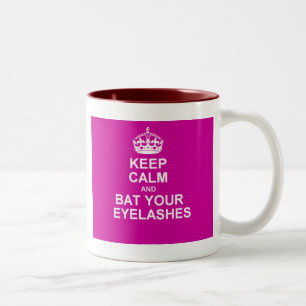 Keep Calm & Bat Your Eyelashes Two-Tone Coffee Mug
