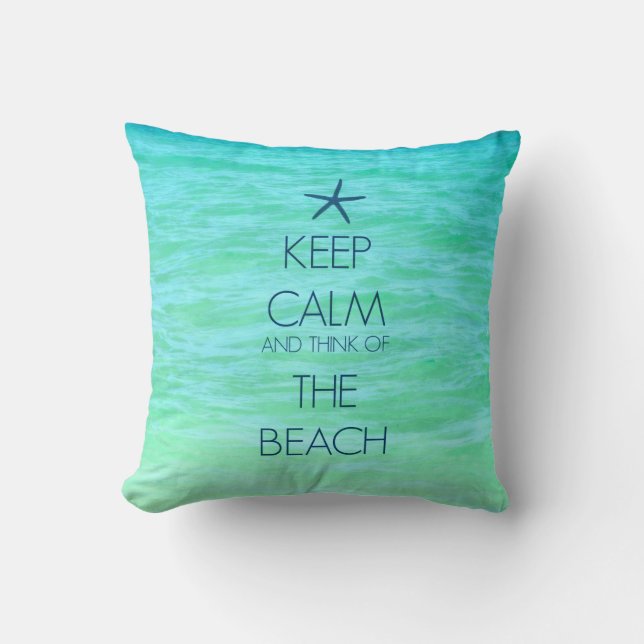 KEEP CALM BEACH PILLOW (Front)