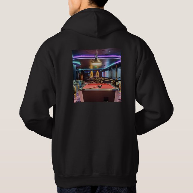 Keep Calm Billiard Pool Game Team Player Hoodie (Back)