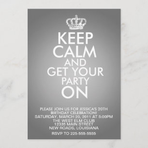 Keep Calm Birthday Invitation