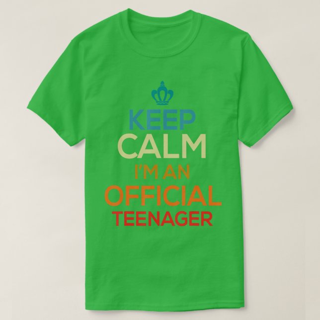 Keep Calm Birthday Official nager  13th Funny Girl T-Shirt (Design Front)