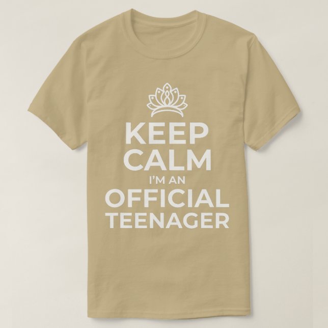 Keep Calm Birthday Official nager 13th Funny Girl  T-Shirt (Design Front)