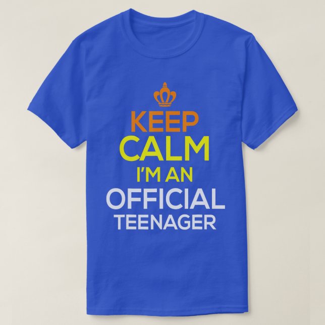 Keep Calm Birthday Official nager 13th Funny Girl  T-Shirt (Design Front)