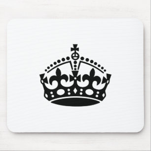 Keep calm black victory crown mouse pad