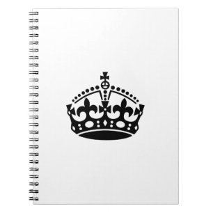 Keep calm black victory crown notebook