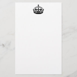 Keep calm black victory crown stationery